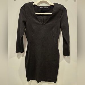 Zara Black Dress Elegant Design Smooth Finish